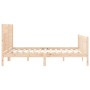 Bed frame with solid wood headboard 160x200 cm by , Beds and slatted bases - Ref: Foro24-3192761, Price: 179,82 €, Discount: %