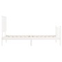 Estructura de cama con cabecero madera maciza blanco de , Camas y somieres - Ref: Foro24-3193367, Precio: 114,89 €, Descuento: %