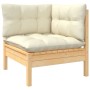 Garden furniture 5 pieces and cushions solid cream pine wood by , Garden sets - Ref: Foro24-3096154, Price: 361,37 €, Discoun...