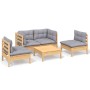 5-piece garden furniture set with solid pine wood cushions by , Garden sets - Ref: Foro24-3096177, Price: 382,07 €, Discount: %