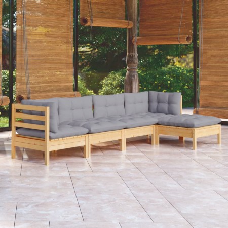 5-piece garden furniture set with pine wood cushions by , Garden sets - Ref: Foro24-3096357, Price: 382,07 €, Discount: %