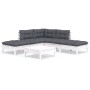 Muebles de jardín 6 pzas con cojines blanco madera de pino de , Conjuntos de jardín - Ref: Foro24-3096317, Precio: 458,67 €, ...