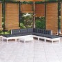 Gartenmöbel 8-teilig mit Kissen aus weißem Kiefernholz von , Gartensets - Ref: Foro24-3096329, Preis: 618,39 €, Rabatt: %