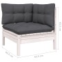 Muebles de jardín 8 pzas con cojines blanco madera de pino de , Conjuntos de jardín - Ref: Foro24-3096329, Precio: 618,39 €, ...