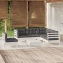 Muebles de jardín 6 pzas con cojines blanco madera de pino de , Conjuntos de jardín - Ref: Foro24-3096413, Precio: 512,14 €, ...