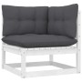 Garden furniture 9 pieces with white cushions solid pine wood by , Garden sets - Ref: Foro24-3096509, Price: 771,19 €, Discou...