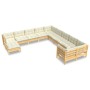 Garden furniture 11 pieces and cream pine wood cushions by , Garden sets - Ref: Foro24-3097055, Price: 812,10 €, Discount: %