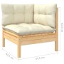 Garden furniture 9 pieces and cream pine wood cushions by , Garden sets - Ref: Foro24-3096977, Price: 687,66 €, Discount: %