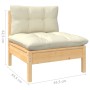 Garden furniture 9 pieces and cream pine wood cushions by , Garden sets - Ref: Foro24-3096977, Price: 687,66 €, Discount: %