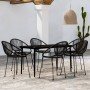 Juego de comedor para jardín 7 piezas negro de , Conjuntos de jardín - Ref: Foro24-3099134, Precio: 706,16 €, Descuento: %