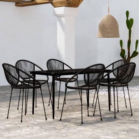 Juego de comedor para jardín 7 piezas negro de , Conjuntos de jardín - Ref: Foro24-3099134, Precio: 706,16 €, Descuento: %