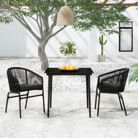 Juego de comedor para jardín 3 piezas negro de , Conjuntos de jardín - Ref: Foro24-3099239, Precio: 314,20 €, Descuento: %