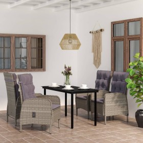 5-piece garden dining set with gray and black cushions by , Garden sets - Ref: Foro24-3099361, Price: 988,99 €, Discount: %