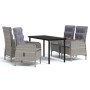 5-piece garden dining set with gray and black cushions by , Garden sets - Ref: Foro24-3099361, Price: 988,99 €, Discount: %