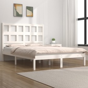 Solid white pine wood bed frame 120x190 cm by , Beds and slatted bases - Ref: Foro24-3104449, Price: 118,99 €, Discount: %