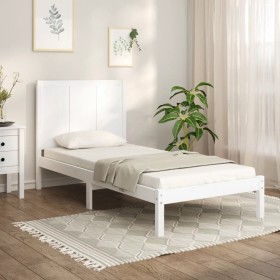 Solid white pine wood bed frame 100x200 cm by , Beds and slatted bases - Ref: Foro24-3105721, Price: 123,99 €, Discount: %