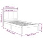 Solid white pine wood bed frame 100x200 cm by , Beds and slatted bases - Ref: Foro24-3105721, Price: 122,99 €, Discount: %