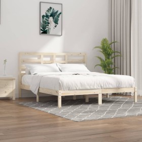 Solid wood bed frame 180x200 cm by , Beds and slatted bases - Ref: Foro24-3105810, Price: 132,10 €, Discount: %