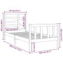 Estructura de cama madera maciza individual blanco 75x190 cm de , Camas y somieres - Ref: Foro24-3105886, Precio: 110,01 €, D...