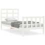 White solid wood bed frame with headboard 90x190 cm by , Beds and slatted bases - Ref: Foro24-3192067, Price: 99,57 €, Discou...