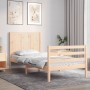 Bed frame with solid wood headboard by , Beds and slatted bases - Ref: Foro24-3194471, Price: 99,70 €, Discount: %