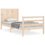 Bed frame with solid wood headboard by , Beds and slatted bases - Ref: Foro24-3194471, Price: 99,70 €, Discount: %