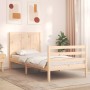 Bed frame with solid wood headboard by , Beds and slatted bases - Ref: Foro24-3194471, Price: 99,70 €, Discount: %