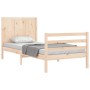 Bed frame with solid wood headboard by , Beds and slatted bases - Ref: Foro24-3194471, Price: 99,70 €, Discount: %