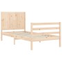 Bed frame with solid wood headboard by , Beds and slatted bases - Ref: Foro24-3194471, Price: 99,70 €, Discount: %