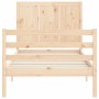 Bed frame with solid wood headboard by , Beds and slatted bases - Ref: Foro24-3194471, Price: 99,70 €, Discount: %