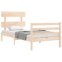 Bed frame with solid wood headboard by , Beds and slatted bases - Ref: Foro24-3195056, Price: 85,99 €, Discount: %