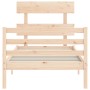 Bed frame with solid wood headboard by , Beds and slatted bases - Ref: Foro24-3195056, Price: 85,99 €, Discount: %