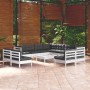 Muebles de jardín 12 pzas con cojines blanco madera maciza pino de , Conjuntos de jardín - Ref: Foro24-3096870, Precio: 1,00 ...