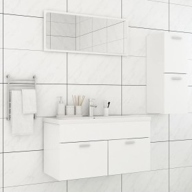 White engineered wood bathroom furniture set by , Bathroom furniture - Ref: Foro24-3071018, Price: 116,43 €, Discount: %