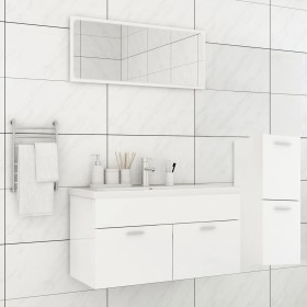 Glossy white engineered wood bathroom furniture set by , Bathroom furniture - Ref: Foro24-3071204, Price: 298,36 €, Discount: %