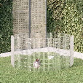 Rabbit cage 10 galvanized iron panels 54x80 cm by , Cages and habitats for small animals - Ref: Foro24-171579, Price: 57,11 €...