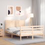 Estructura de cama con cabecero madera maciza 140x200 cm de , Camas y somieres - Ref: Foro24-3194766, Precio: 141,59 €, Descu...