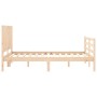 Bed frame with solid wood headboard 140x200 cm by , Beds and slatted bases - Ref: Foro24-3194766, Price: 140,46 €, Discount: %