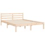 Bed frame with solid wood headboard 140x200 cm by , Beds and slatted bases - Ref: Foro24-3194766, Price: 140,46 €, Discount: %