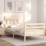 Bed frame with solid wood headboard by , Beds and slatted bases - Ref: Foro24-3195121, Price: 85,99 €, Discount: %