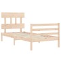 Bed frame with solid wood headboard by , Beds and slatted bases - Ref: Foro24-3195121, Price: 85,99 €, Discount: %