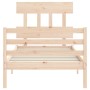 Bed frame with solid wood headboard by , Beds and slatted bases - Ref: Foro24-3195121, Price: 85,99 €, Discount: %