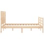 Bed frame with solid wood headboard 140x200 cm by , Beds and slatted bases - Ref: Foro24-3195026, Price: 156,15 €, Discount: %