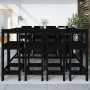 High table and stools set for garden, 9 pieces, made of solid black pine wood. by , Garden sets - Ref: Foro24-3154774, Price:...