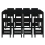 High table and stools set for garden, 9 pieces, made of solid black pine wood. by , Garden sets - Ref: Foro24-3154774, Price:...