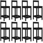 High table and stools set for garden, 9 pieces, made of solid black pine wood. by , Garden sets - Ref: Foro24-3154774, Price:...