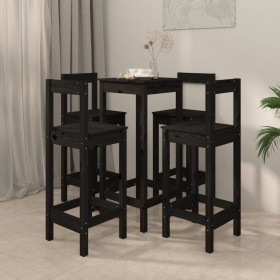 5-teiliges Bar-Set massives Zirbenholz schwarz von , Möbelsets für Küchen und Esszimmer - Ref: Foro24-3188146, Preis: 286,99 ...