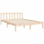 Estructura de cama de matrimonio con cabecero madera maciza de , Camas y somieres - Ref: Foro24-3192401, Precio: 169,12 €, De...