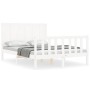 White solid wood bed frame with headboard 140x190 cm by , Beds and slatted bases - Ref: Foro24-3192602, Price: 171,93 €, Disc...