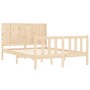 Bed frame with solid wood headboard 140x200 cm by , Beds and slatted bases - Ref: Foro24-3192621, Price: 145,99 €, Discount: %